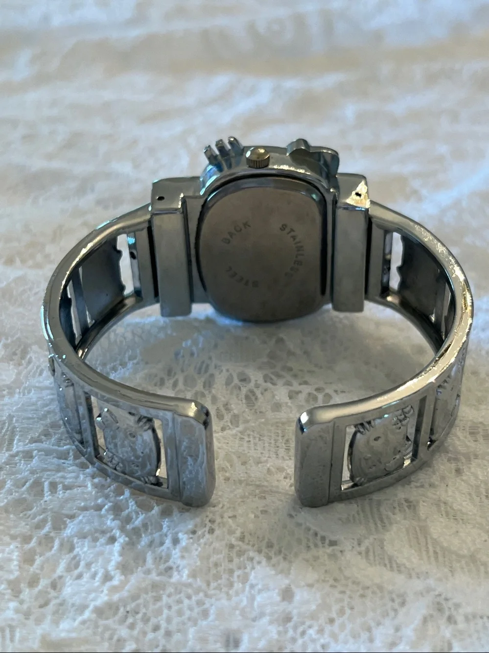 Hello Kitty Silver Crystal Accent Bangle Watch